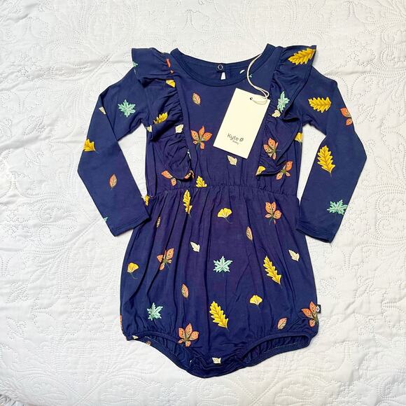 NWT Kyte Fall Foliage Bubble Romper Size 2T - Picture 2 of 5
